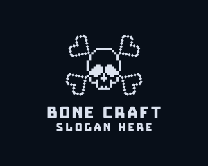 Bones - Pixel Skull Bones logo design