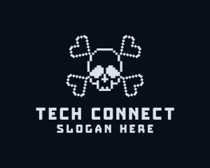 Player - Pixel Skull Bones logo design