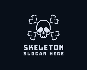 Pixel Skull Bones logo design