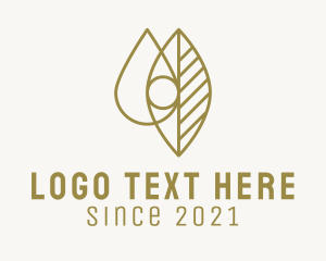 Oil - Organic Brown Leaf Oil logo design