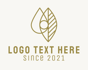 Liquid - Organic Brown Leaf Oil logo design