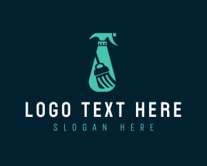 Clean - Spray Bottle Cleaning logo design