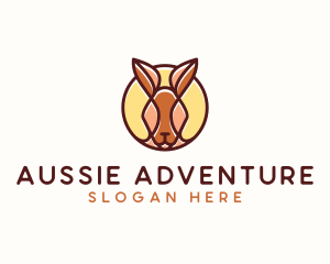 Aussie - Wild Kangaroo Animal logo design