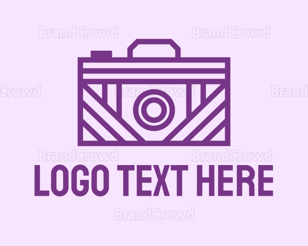 Purple Camera Line Art Logo