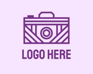Photgraphy - Purple Camera Line Art logo design