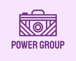 Vlogger - Purple Camera Line Art logo design