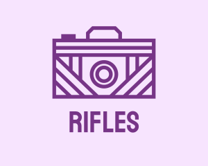 Photobooth - Purple Camera Line Art logo design