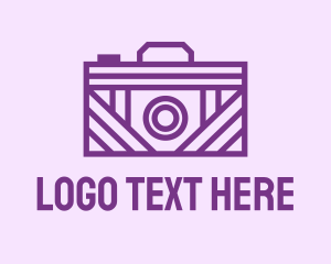Photobooth - Purple Camera Line Art logo design
