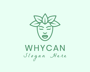 Maiden - Woman Natural Face Leaves logo design