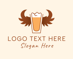 Draft Beer - Wings Beer Brewery logo design