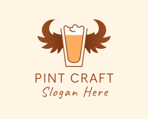 Pint - Wings Beer Brewery logo design