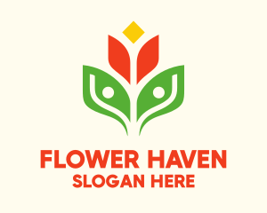 Geometric Flower People Environmentalist logo design