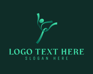 Healthy Living - Fitness Yoga Stretching logo design