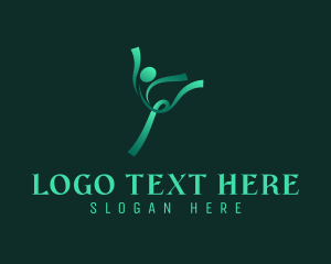Stretching - Abstract Yoga Stretching logo design