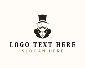 Smoke Pipe - Gentleman Fashion Top Hat logo design