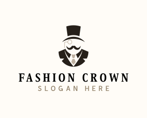 Gentleman Fashion Top Hat logo design