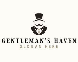 Gentleman Fashion Top Hat logo design