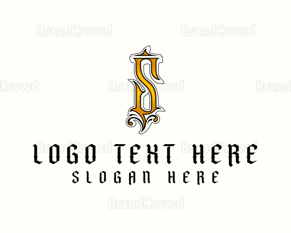 Gothic Medieval Letter S Logo