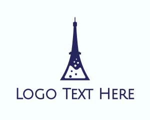 French - Eiffel Laboratory Flask logo design