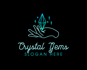 Hand Diamond Sparkle logo design