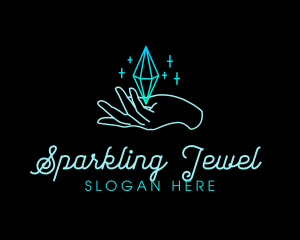 Hand Diamond Sparkle logo design