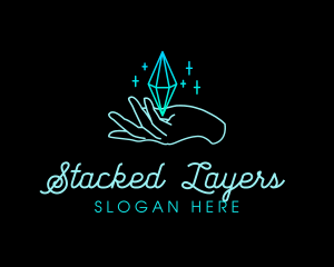 Hand Diamond Sparkle logo design