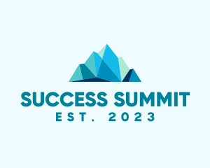 Geometric Mountain Summit logo design