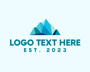 Trekking - Geometric Mountain Summit logo design