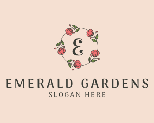 Flower Bud Wreath logo design