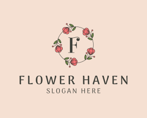 Flower Bud Wreath logo design