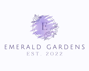 Garden Flower Watercolor logo design