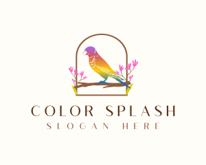 Colorful Lorikeet Parrot logo design