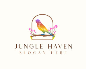 Colorful Lorikeet Parrot logo design