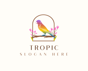 Colorful Lorikeet Parrot logo design