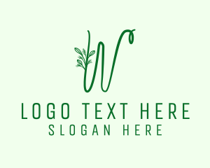 Green - Natural Elegant Letter W logo design