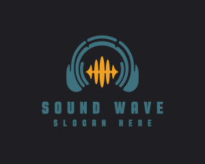 Headphone Music Wave logo design