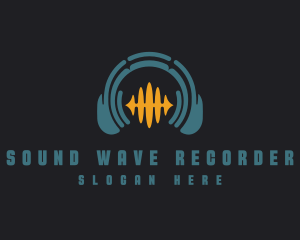 Headphone Music Wave logo design