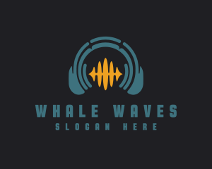 Headphone Music Wave logo design