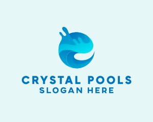 Pool - Wave Pool Beach Resort logo design