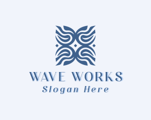 Stylish Wings Waves logo design