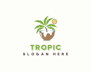 Tropical Coconut Drink logo design