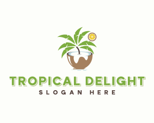 Tropical Coconut Drink logo design