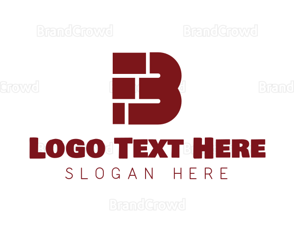 Brown Brick Letter B Logo