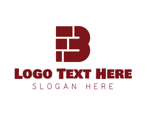 Concrete - Brown Brick Letter B logo design