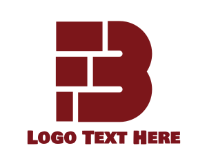Brick - Dark Red Bold B logo design