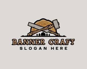 Woodwork Hammer Chisel logo design