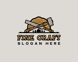 Woodwork Hammer Chisel logo design