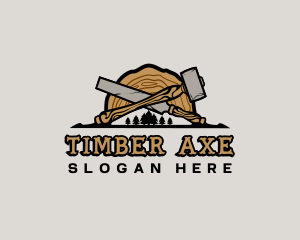 Woodwork Hammer Chisel logo design