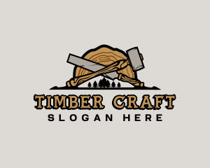 Woodwork Hammer Chisel logo design