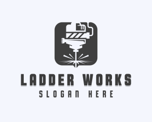 Laser Metalworks Machinist logo design